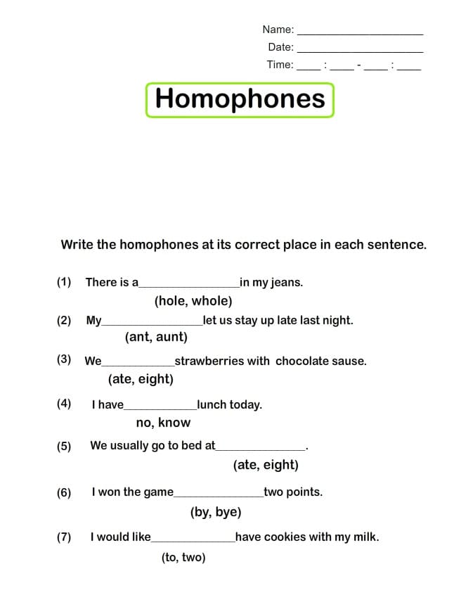 Simple Sentence CompletionWorksheet