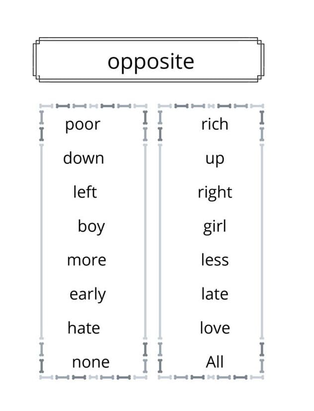 Simple Synonyms and Antonyms Worksheet