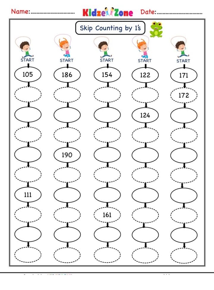 Skip Counting Worksheet For Kid