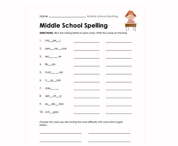 Spelling Worksheet For Free