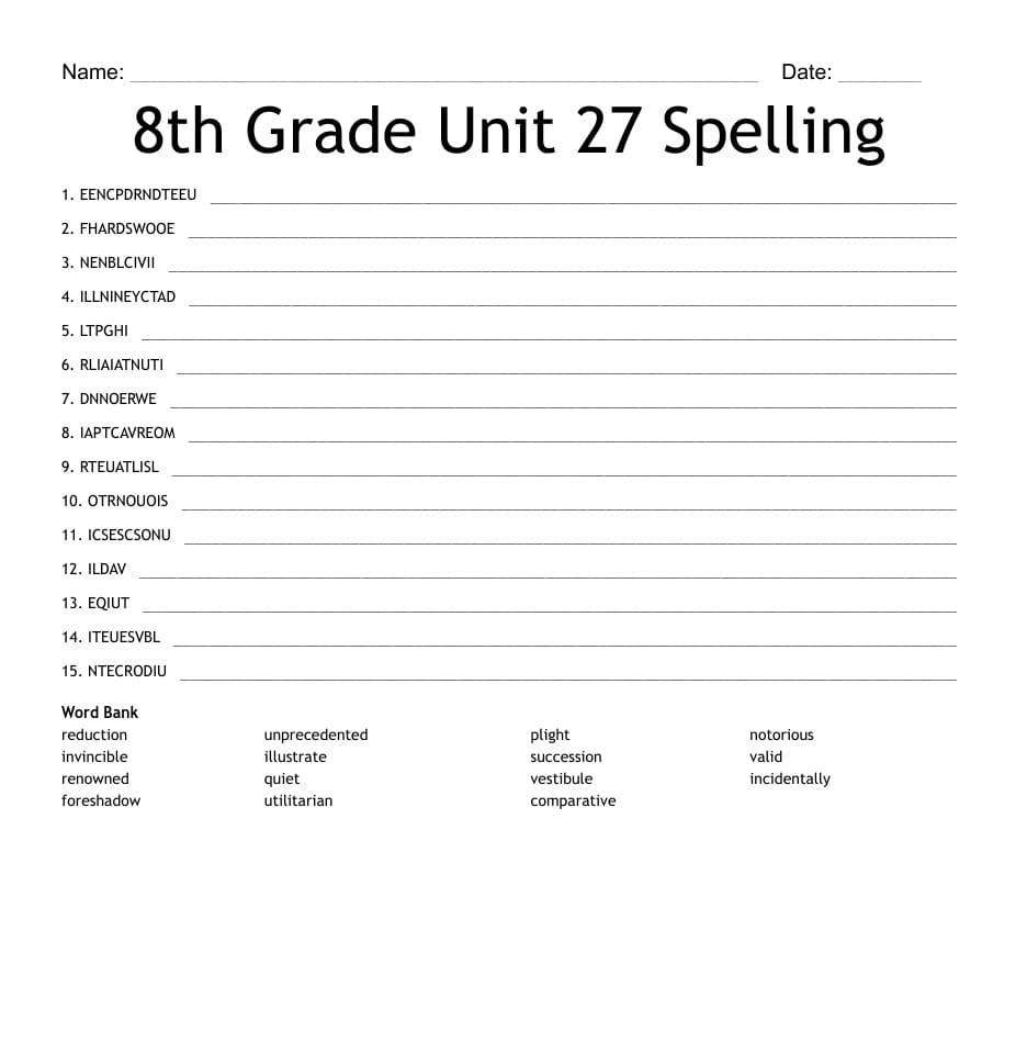 Spelling Worksheet Photo Download