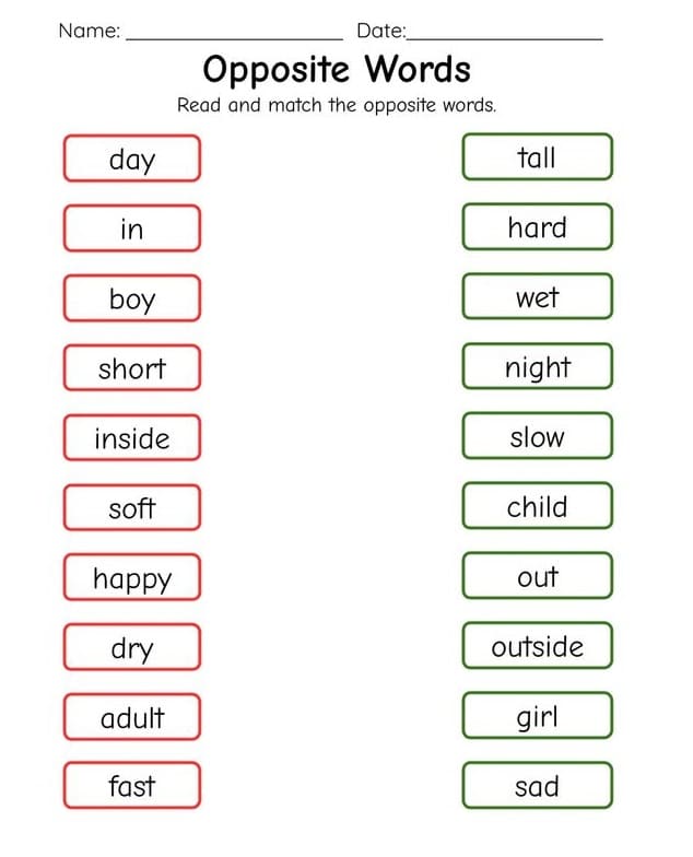 Synonyms and Antonyms Worksheet Free Image