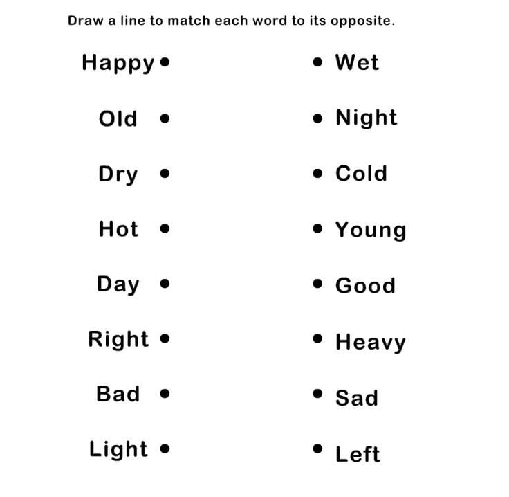 Synonyms and Antonyms Worksheet Free Pictures