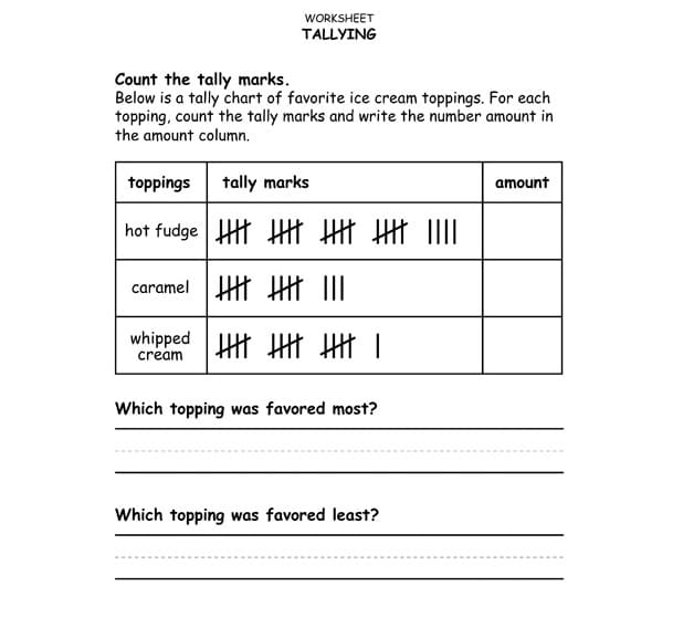 Tally Mark Worksheet Download Free