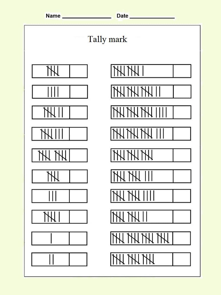 Tally Mark Worksheet Free Images