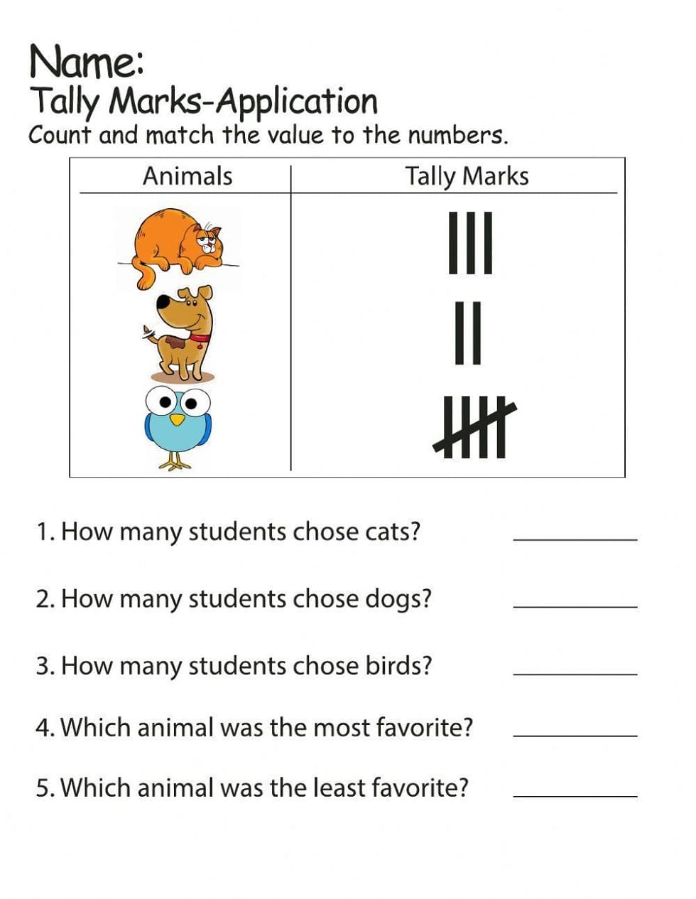 Tally Mark Worksheet Free Photos