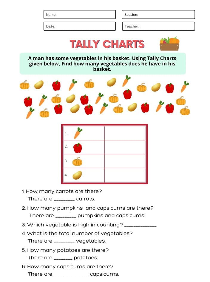 Tally Mark Worksheets