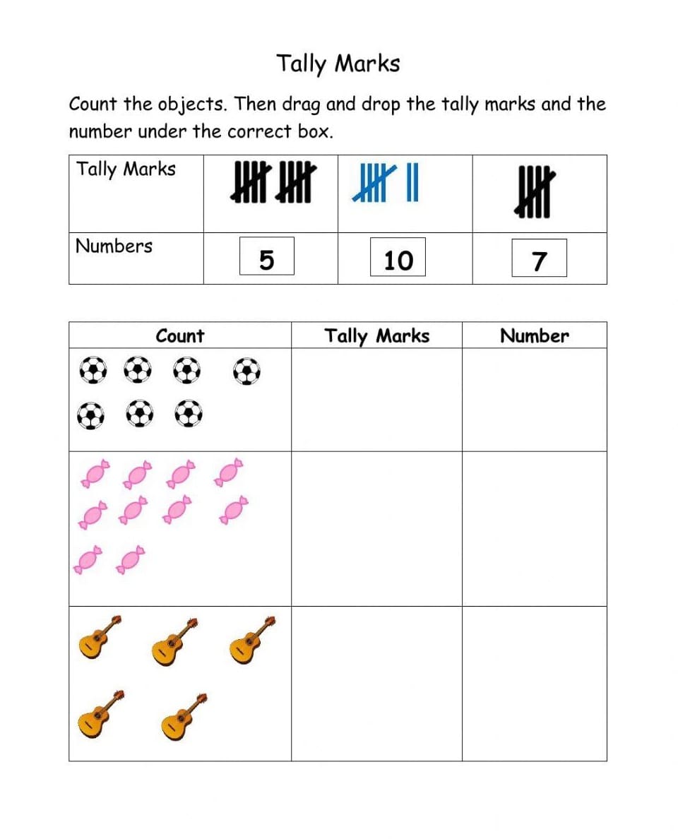 Tally Mark Worksheet Photos