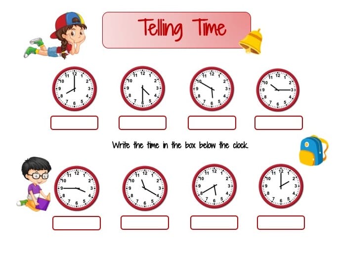 Telling Time Worksheet For Kids