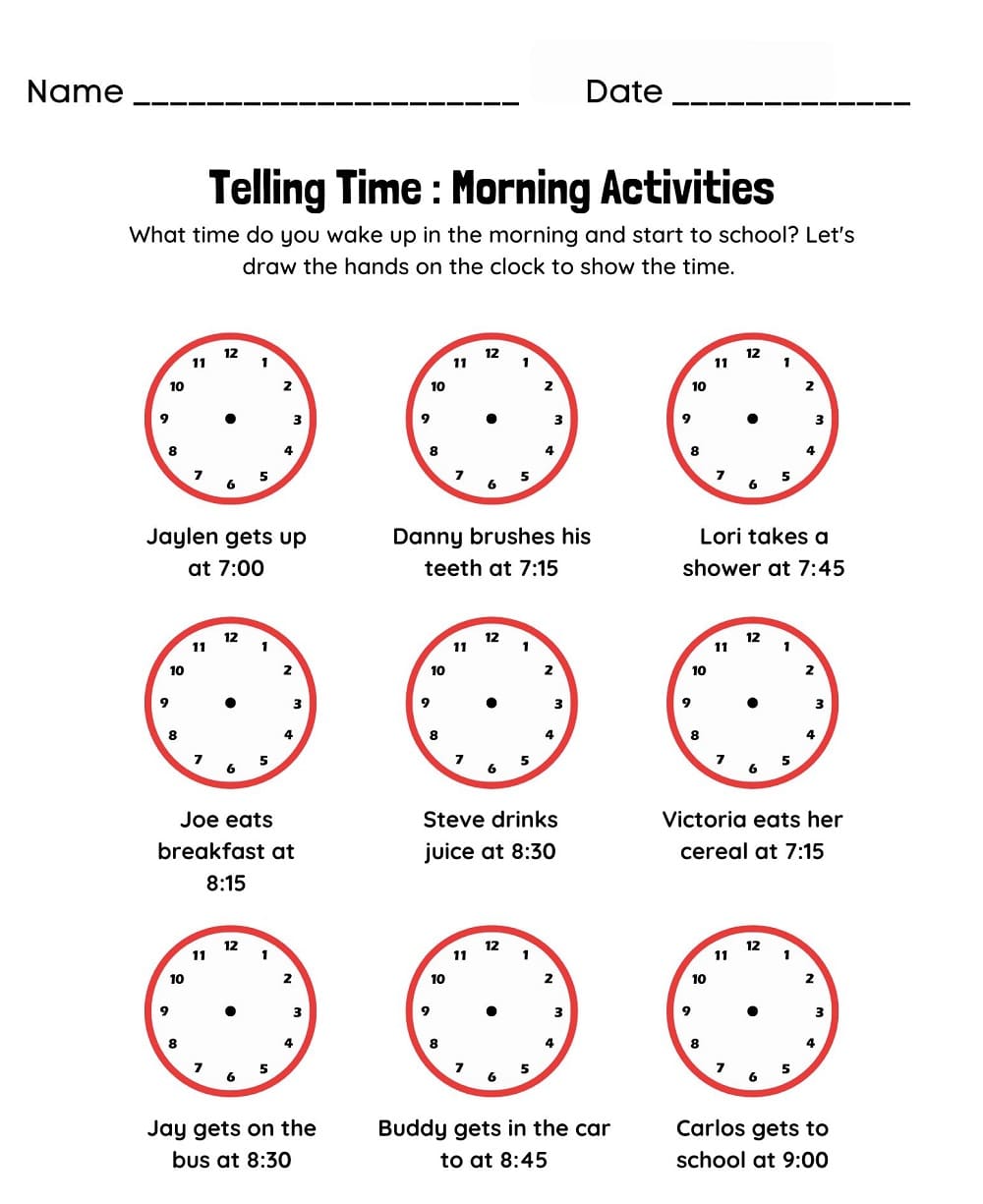 Telling Time Worksheet Free Download