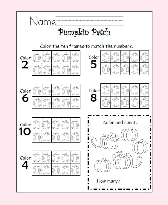 Ten Frame Worksheet Download