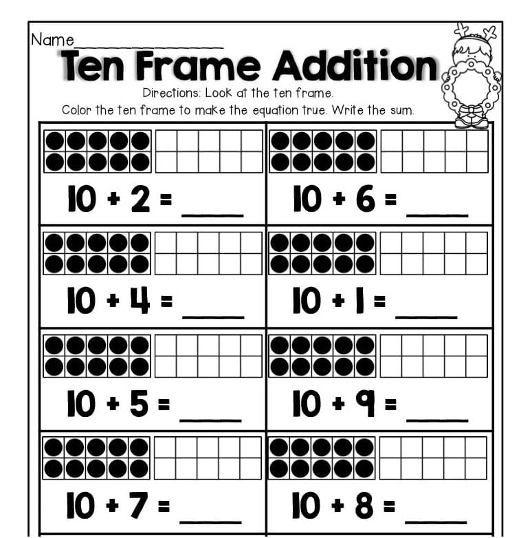 Ten Frame Worksheet Free Images