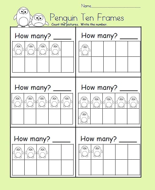 Ten Frame Worksheet Free Photo