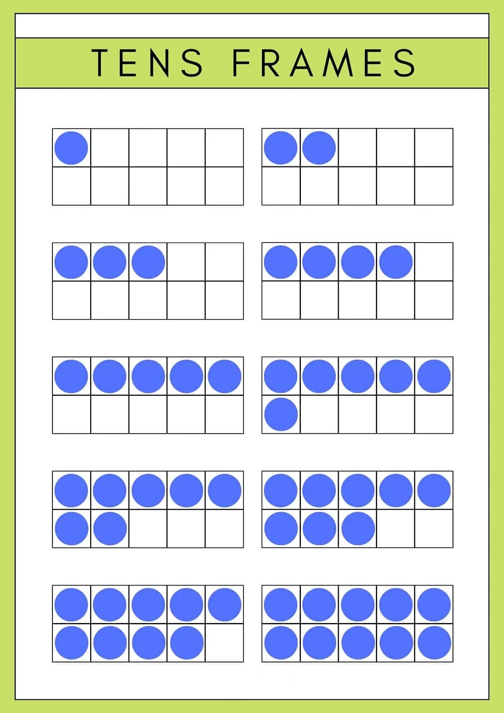 Ten Frame Worksheet Photos