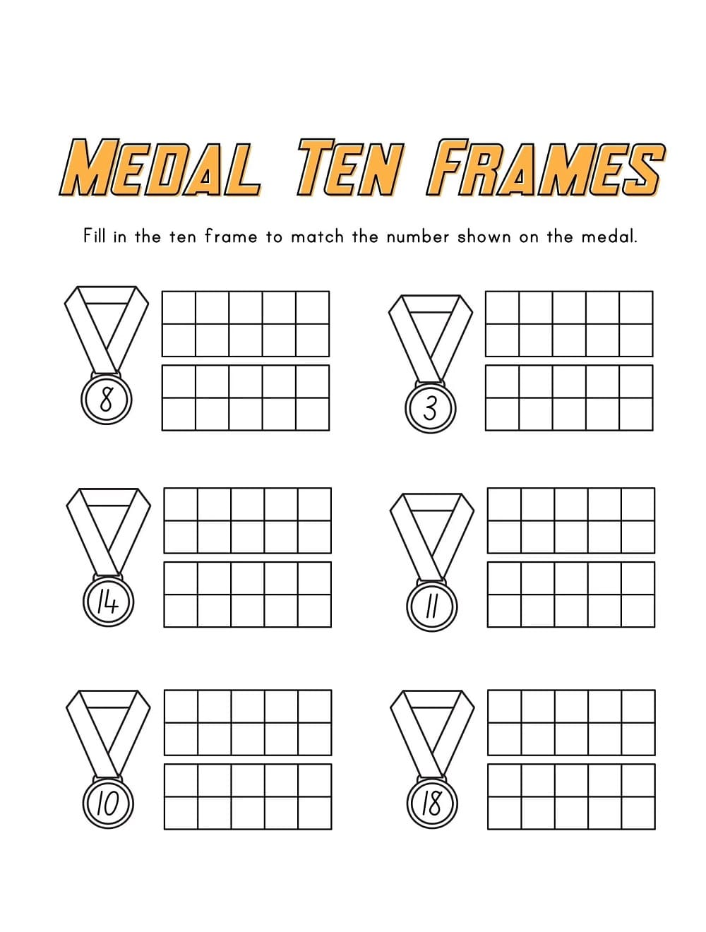 Ten Frame Worksheet Picture