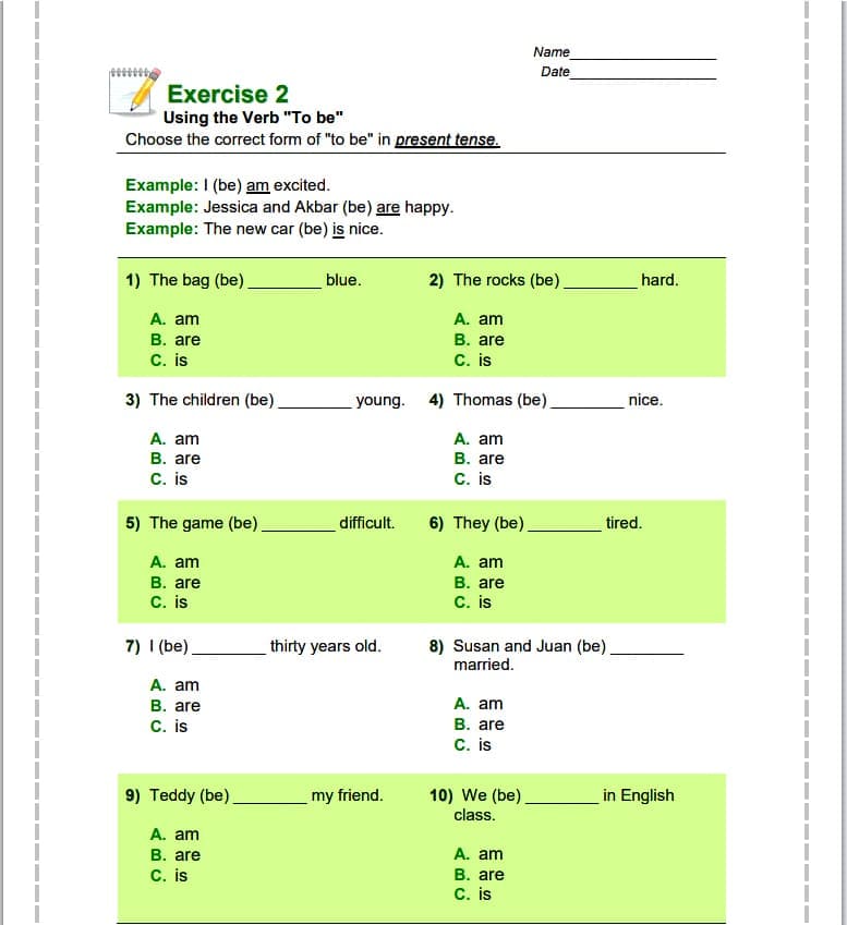 Verb Tense Worksheet Download Free