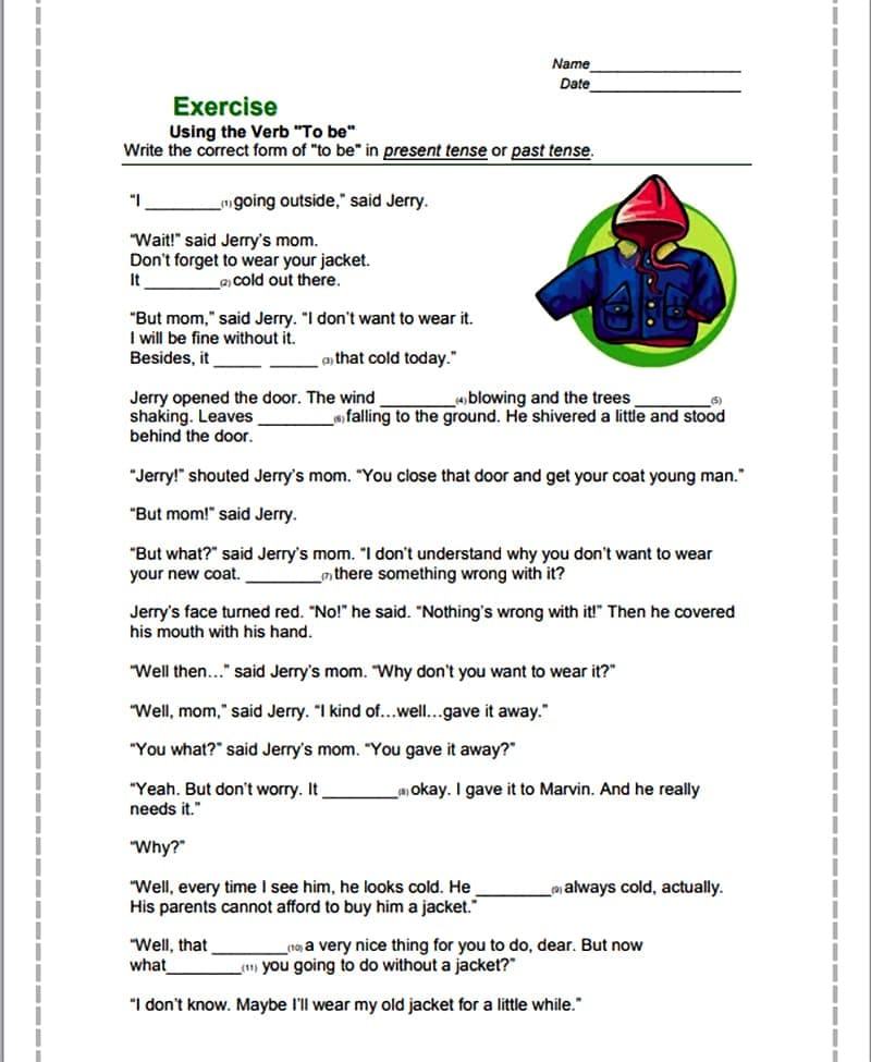 Verb Tense Worksheet Free Images