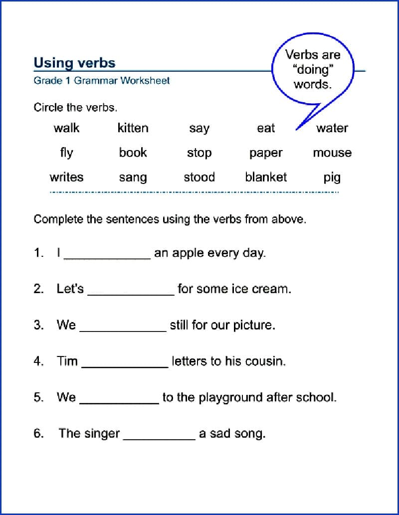 Verb Tense Worksheet Free Photo