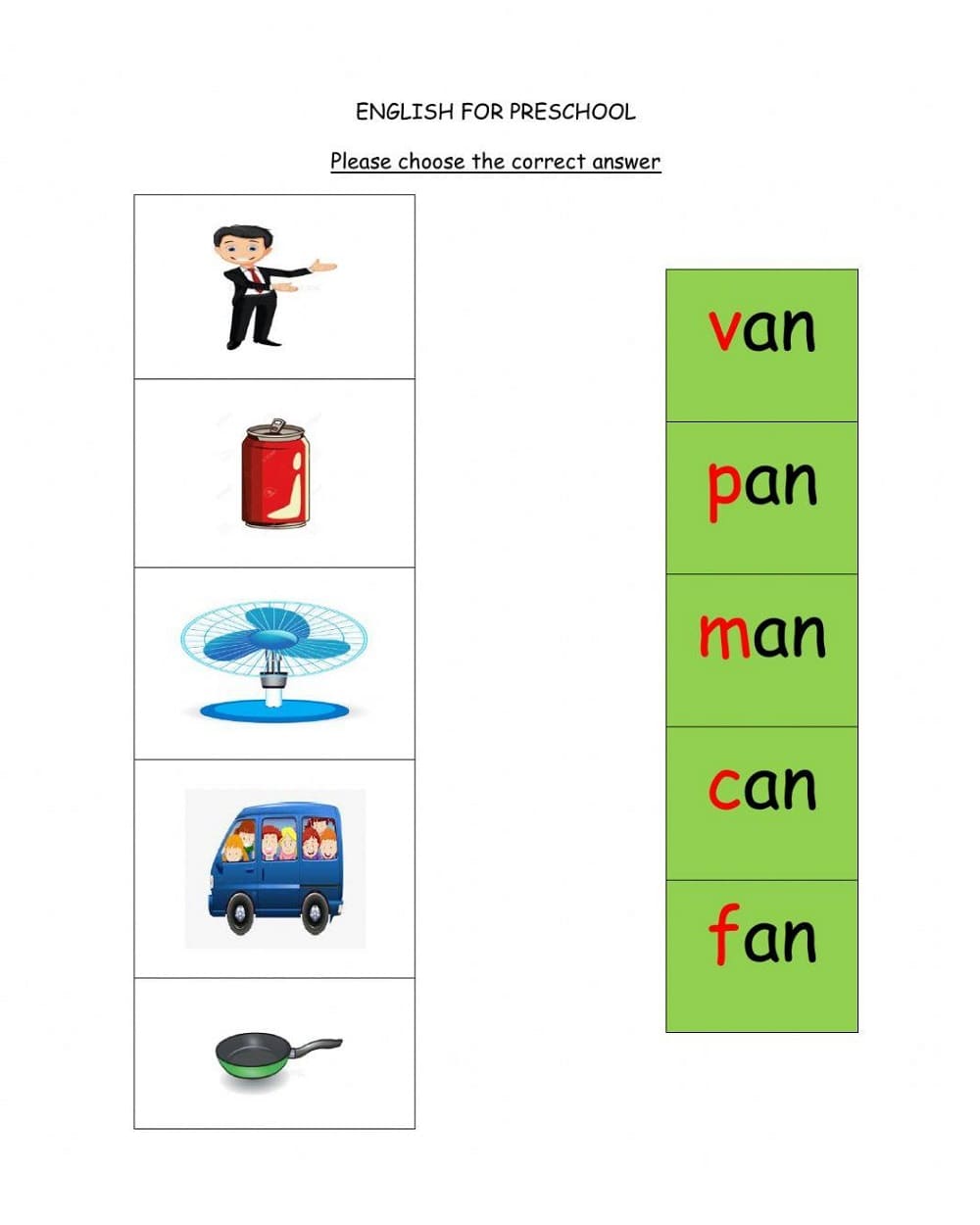 Phonics Worksheet