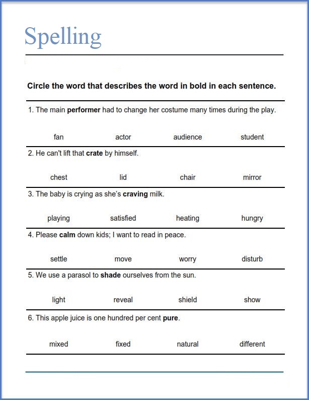 Word Definition Worksheet Download