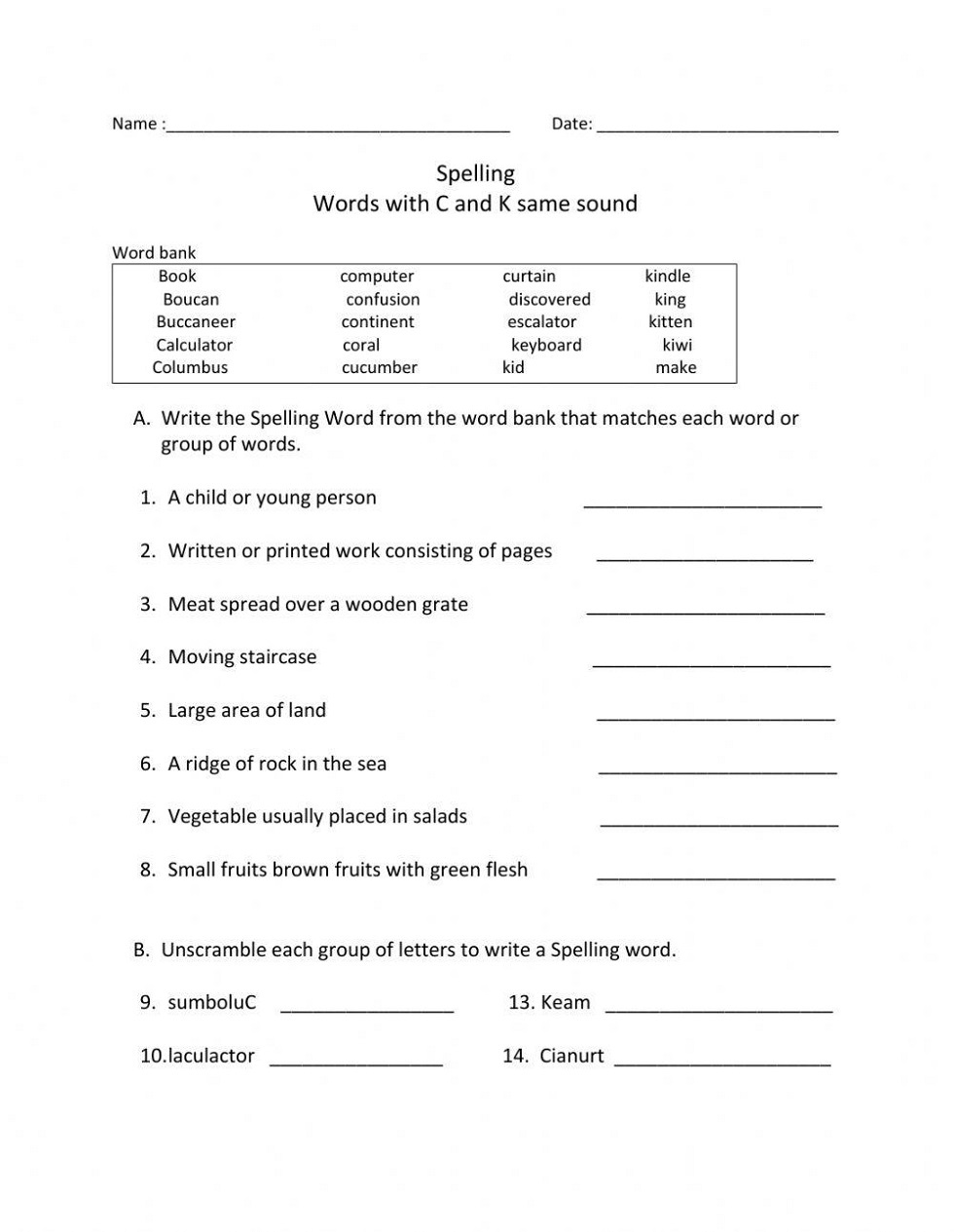 Word Definition Worksheet Free Photo