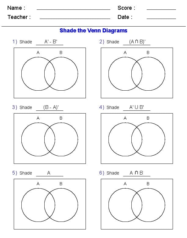 Download Venn Diagram Worksheet