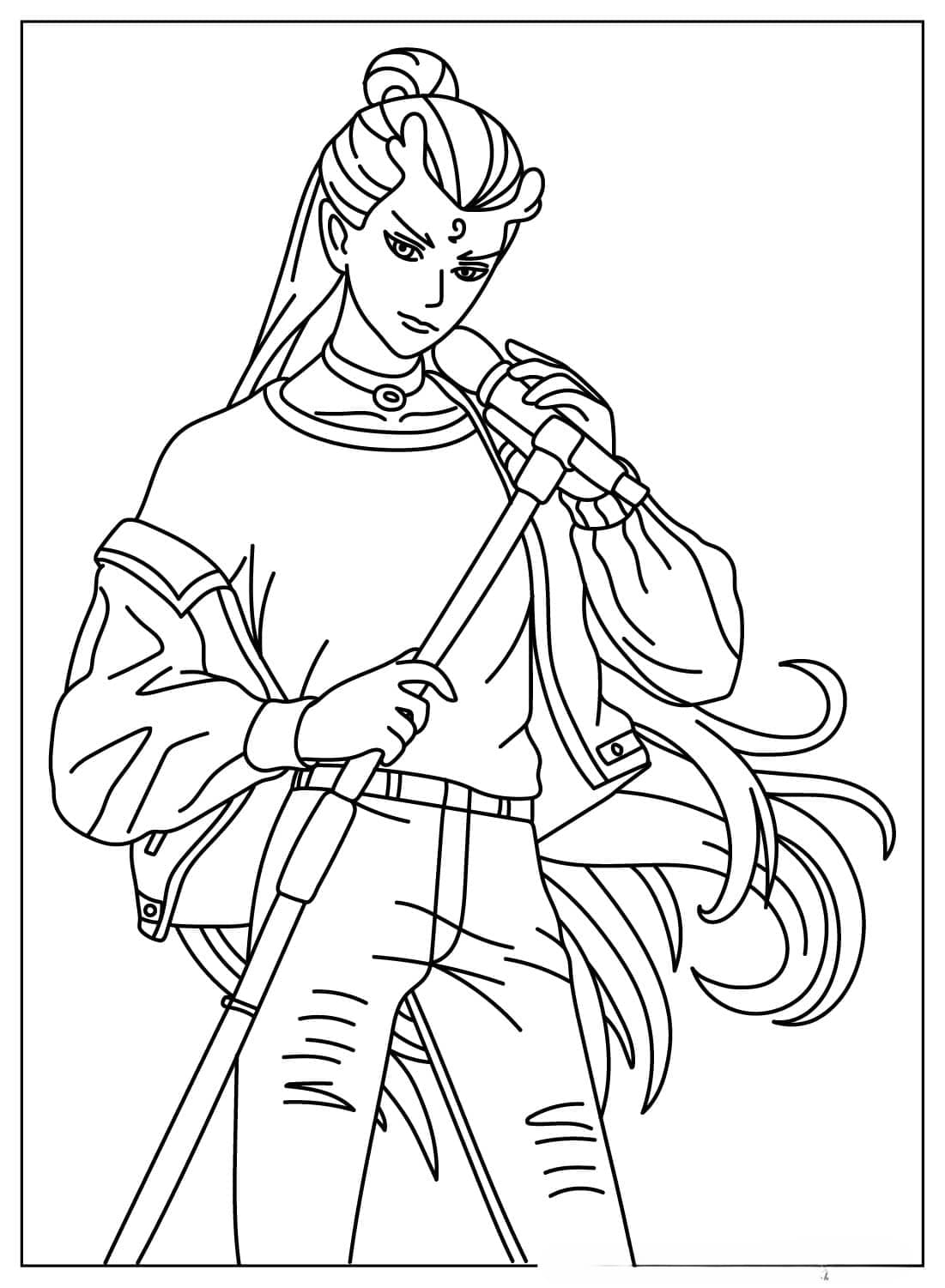 Warrior Woman Coloring Page